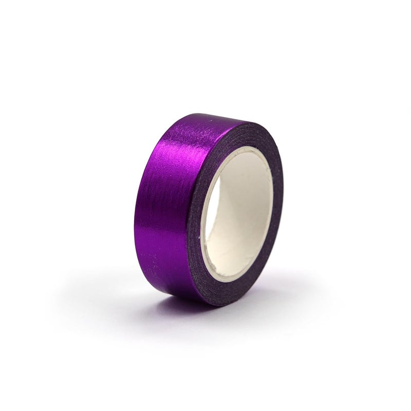 SIDAZON Purple Foil Washi Tape - Decorative Wall Tape, Craft Tape, Mirror Tape - Metallic, Self-Adhesive Masking Tape - 0.59in x 33FT - Image 1